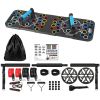Multi-functional Push Up Board Color-Coded System Full Body Workout Training has 15 Fitness Accessories Pilates Bar Resistance Band Roller Wheel