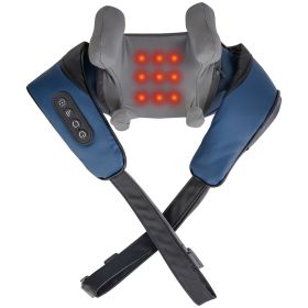 Neck Shoulder Shiatsu Massage Pillow with Infrared Light Heating 3 Massage Modes Speeds Kneading Grasping For Back Arms Thighs