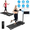 2-in-1 Under Desk Folding Treadmill Foldable Walking Pad with Remote Control Cardio Machine For Home