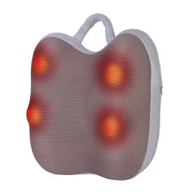 Shiatsu Back And Waist Massager With Heat Cordless Rechargeable Kneading Lower Back Massage Pillow Portable Lumbar Massager