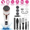 Electric Foot Callus Remover with Vacuum Foot Grinder Rechargeable Foot File Dead Skin Pedicure Machine with 3 Grinding Heads 2 Speeds Foot Care
