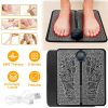 EMS Foot Massage Mat for Pain relief & Relaxation w/ 6 Modes 9 Intensity Levels. Electric Stimulation Massager Unit Rechargeable