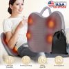 Shiatsu Back And Waist Massager With Heat Cordless Rechargeable Kneading Lower Back Massage Pillow Portable Lumbar Massager