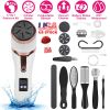 Electric Foot Callus Remover with Vacuum Foot Grinder Rechargeable Foot File Dead Skin Pedicure Machine with 3 Grinding Heads 2 Speeds Foot Care
