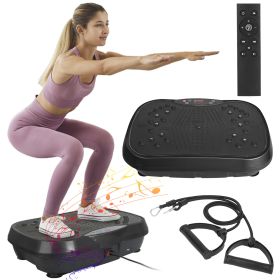 Vibration Exercise Machine Vibrating Plate Platform Whole Body Fitness Workout Equipment with 120 Speeds 1-20 Mins Timer Resistant Bands Remo