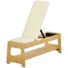 Soozier Wooden Adjustable Weight Bench with Dumbbell Rack, Flat or Incline Workout Bench for Home Gym Weight Lifting, White