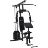 Soozier Home Gym Station Multi-function Fitness Workout Bench Black Comprehensive Exercise Hub 58.25 L x 42.5 W x 81.5 H