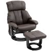 10-Point Vibration Massage Massage Recliner Chair with Ottoman, Remote Control, Plush Comfort, Brown PU Leather