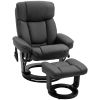 10-POINT VIBRATING MASSAGE Recliner Chair with Ottoman, Black faux leather