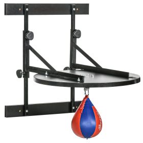 Soozier Adjustable Speed Bag Platform, Wall Mounted Speed Bags for Boxing with 360° Swivel and 10" Speed bag, Black