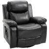 Massage Recliner Chair Footrest. Enjoy 8 Massage Points with Remote Control Padded Seat Black PU Leather