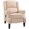 Vibrating Massage Recliner Chair with Heat and  Remote Controller.  Upholstered in soft faux suede Cream White