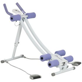 Soozier Folding Ab Machine, Workout Equipment Adjustable Angles and Resistance Bands for Core Exercise