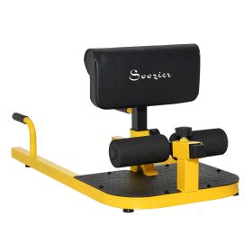Soozier 3-in-1 Multi-functional Padded Push Up Sit Up Deep Sissy Squat Machine Yellow