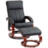 10 Vibration Massage Points Recliner Chair with Ottoman & Remote Controller Electric Black Faux Leather