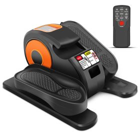 Compact elliptical training machine, electric seated pedal exerciser for home or office  with display monitor