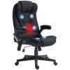 HOMCOM Vibrating Massage Heat Office Chair High Back Recliner Padded Armrests Remote Control Black Linen