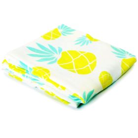 Muslin Swaddle Blanket Large 47x47 inch Pineapple Print Super Soft Breathable Bamboo Cotton for Newborn Infant Baby Receiving Swaddling Blanket Wrap B
