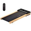 Soozier 2.5 HP Walking Pad, Wood Under Desk Treadmill with Remote Control, Transport Wheels and LED Display for Home Gym Office