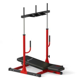 Soozier Vertical Leg Press Machine with Adjustable Leg, Back and Head Positions, Olympic Plate Compatible, in Black or Red Red