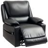 Heated Massage Recliner Over sized Swivel Rocker with Footrest and Side Pockets Black PU upholstery
