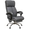 Vinsetto Heated Massage Office Chair 4 Point Vibration Reclining Adjustable Height Gray PU Leather