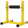 Soozier Bulgarian Split Squat Stand with 12-Level Single Leg Squat Roller, for Lower Body Strength Training, Yellow