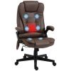HOMCOM Heated Vibrating Massage Office Chair High Back Desk Chair Coffee Linen