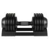 52 LBS Adjustable dumbbell steel and plastic(Rubber coated dumbbell)