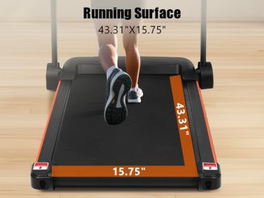 NEW Treadmills for Home, 2.5 HP Quiet Folding Treadmill with Heart Rate Sensor, 300 lbs Weight Capacity, 7.5 MPH