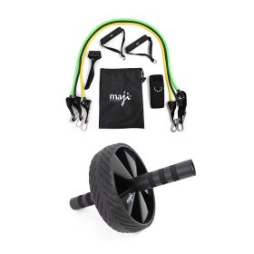 RESISTANCE TRAINING & AB BUNDLE includes Abdominal Wheel with Resistance Tubes