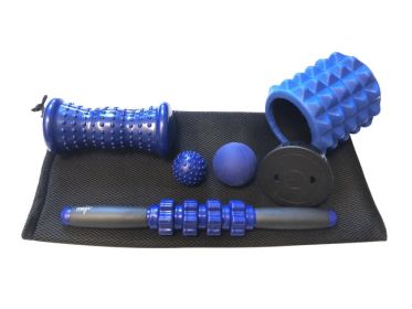 Travel Muscle Recovery Bundle: Trigger Point Ball 6.3 cm, Deep Tissue Roller Stick 14.5' Foot massager 5 cm, Mini Travel Foam Roller 5.1" x 4.7"
