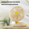 Portable Air Circulation Fan. Rechargeable Remote Controlled tabletop fan rotates 90-120 degrees Auto Oscillation Ultra Quiet 4 Speeds