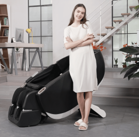 Multi-function Massage Chair, Durable PU Leather-quiet motor-massage.Space Saver Design 4 wheel movement. Sliding Zero Gravity SL pulley guide.