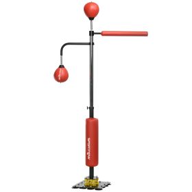 Soozier 4'7"-6'8" Boxing Bag Stand with Speed Bag and Reflex Reaction Bar