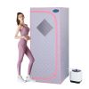 Full Size Portable Grey Steam Sauna Tent – Personal Home Spa with Steam Generator, Remote Control & Foldable Chair
