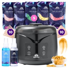 Waxing Kit for Women Men Hard Wax Kit for Hair Removal Wax Warmer for Face Legs Eyebrows Body Bikini Home Melter Wax Pot Machine Hard Wax Beads K