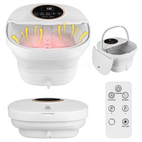 Electric Foot Spa Massager, Foot Soaker Tub w/Handle Remote Control 24 Heating Levels 6 Timer 6 Massage Rollers Collapses&Folds to store