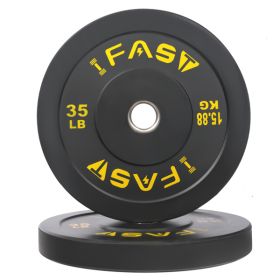 35 lb Olympic Rubber Bumper Plates – 2" Steel Insert for Home Gym & Strength Training