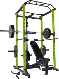 160 lb Home Gym Power Cage Set – Complete Strength Training System with Bench, Barbell & Plates