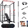 210 lb Home Gym sets Multi-functional Power Cage,Home Adjustable Pull up Squat Rack 1000 Lbs Capacity Comprehensive Fitness Barbell Rack