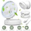 Quiet Table Fan 90° Folding Desk Fan with 4 Wind Speeds Type-C Rechargeable Wall-Mounted Fan Portable Desktop Fan for Home and travel