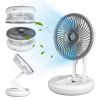 All in 1 Folding Desk Fan USB Desk Fan Small Stretchable Fan with 4 Wind Speeds Hanging Desktop Wall Mounted or portable for travel