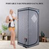 Portable Full Size Grey Infrared Sauna Tent – Personal Home Spa with Infrared Panels, Heating Foot Pad, Controller & Foldable Chair