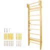 Gymnastics Wood Stall Bar, Multi-use Swedish Ladder. Wall Mounted Pull Up Bar, Designed for Physical Therapy, Stretching and many other exercises