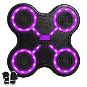 Four key boxing target-black body-black keys-purple light-black. Smart Music Box, Boxing Training Target with Gloves
