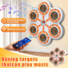 Six-key boxing target-white body-white keys-orange light-brown.Smart Music Boxing Machine & Target with LED Lights & Music Sync