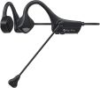Bone Conduction Open-Ear Bluetooth Headset– DSP Noise-Canceling Boom Mic, 8 H Battery & Titanium Frame