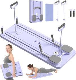 Pilates Board-Reformer Set,Multi-Purpose Foldable Reformer Board for Home,5 in 1 Pilates Sliding Board,Purple