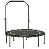 Soozier 45" Re-bounder Trampoline for Adults, Foldable Mini Trampoline with Adjustable Handle Bar for Indoor Outdoor, Green